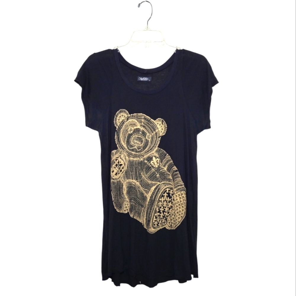 LAUREN MOSHI Black Teddy Bear T-shirt Large